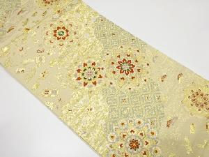 道長取りに華紋・宝尽くし模様織り出し袋帯